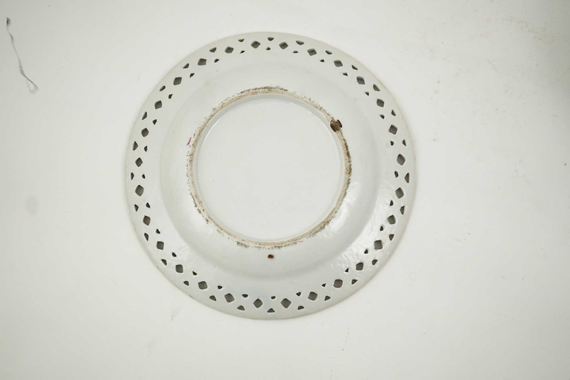 A Chinese export famille rose basket and stand, Qianlong period
